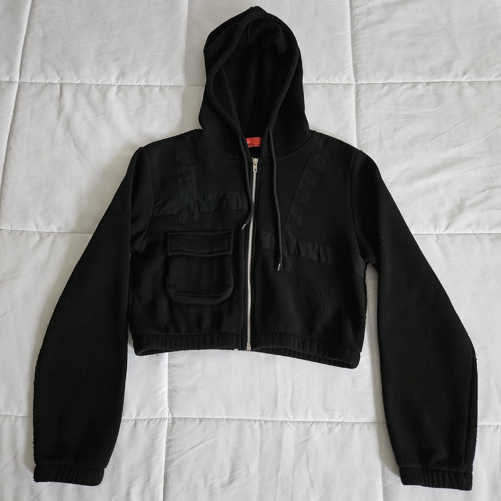 Women's Black Cropped Bomber Jacket